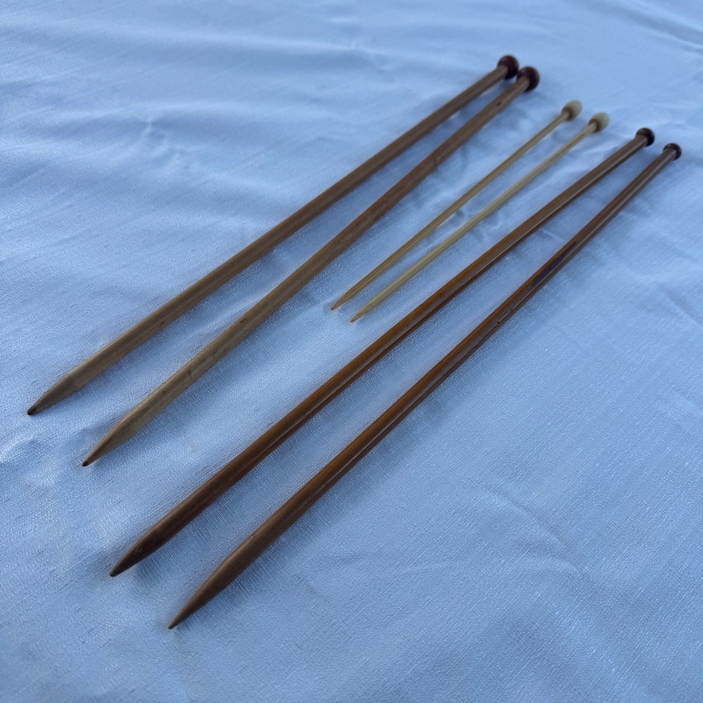 Clover Boye Knitting Needles LOT Set US 6 11 Bamboo Wood Cottage Vintage DIY